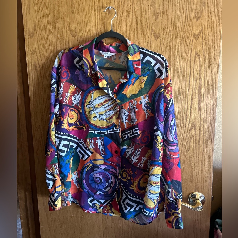 VINTAGE CLINE-KOLAREK SHIRT IN GREEK BAROQUE VERSACE PRINT